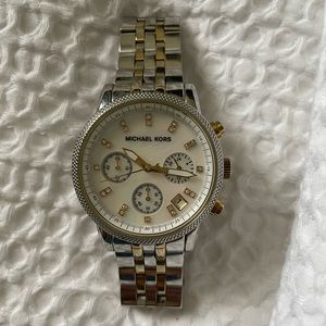 Michael Kors two tone watch (silver with gold detail)